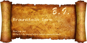 Braunstein Imre névjegykártya